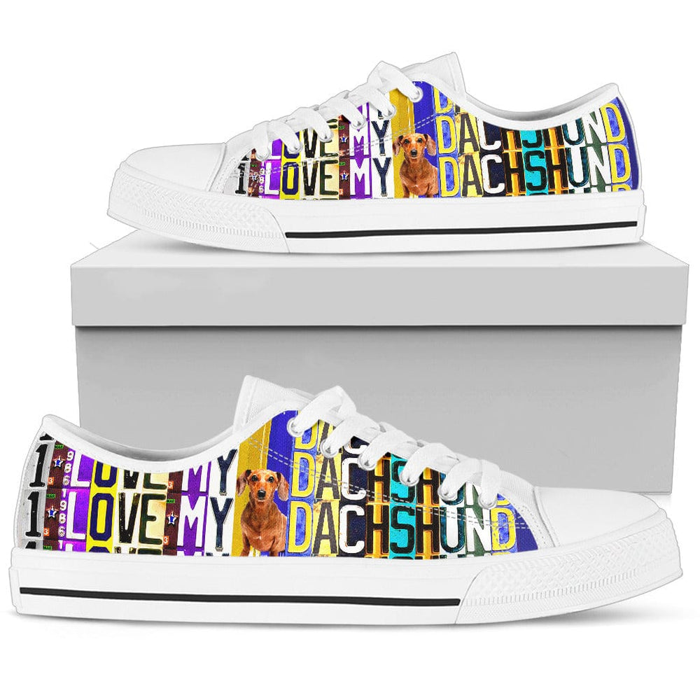 Women's Low Top Canvas Shoes For Dachshund Lovers