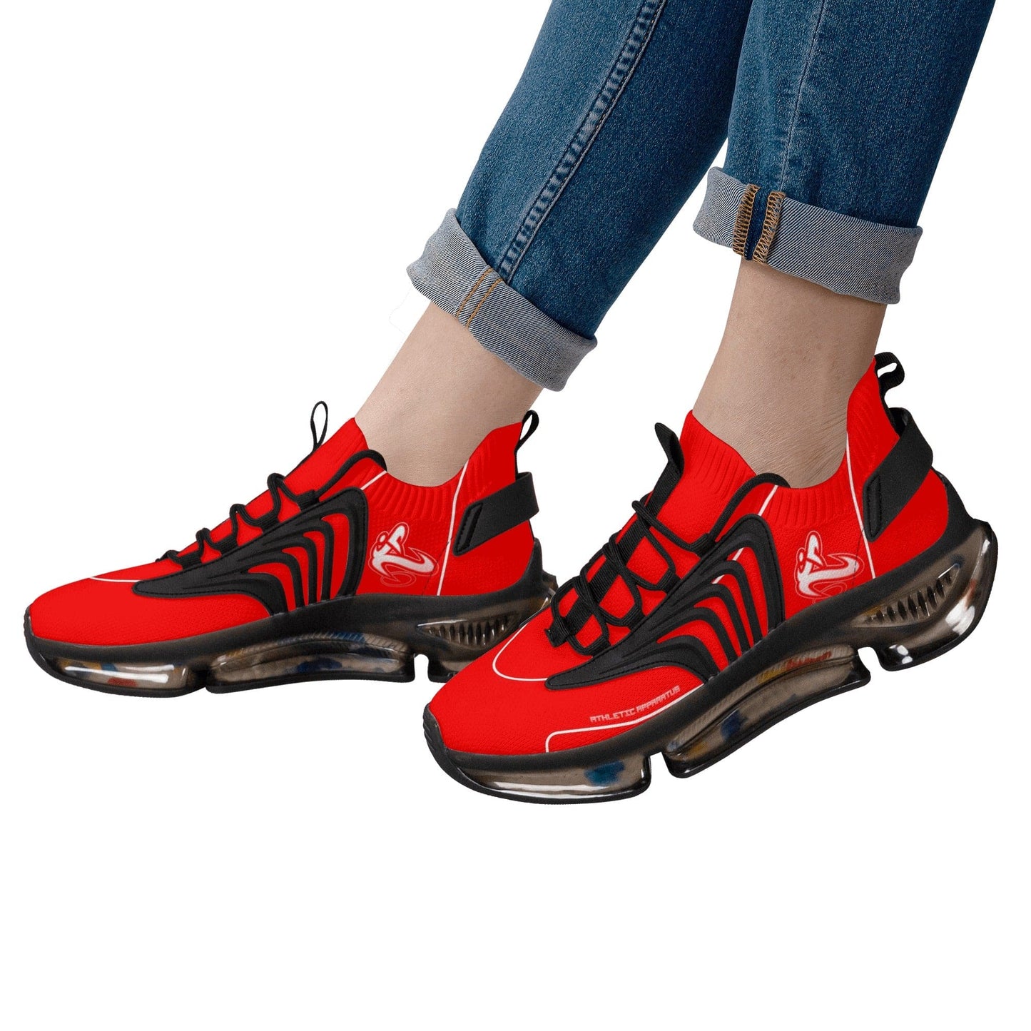 
                  
                    Athletic Apparatus Red BS Womens Air Heel React Sneakers
                  
                