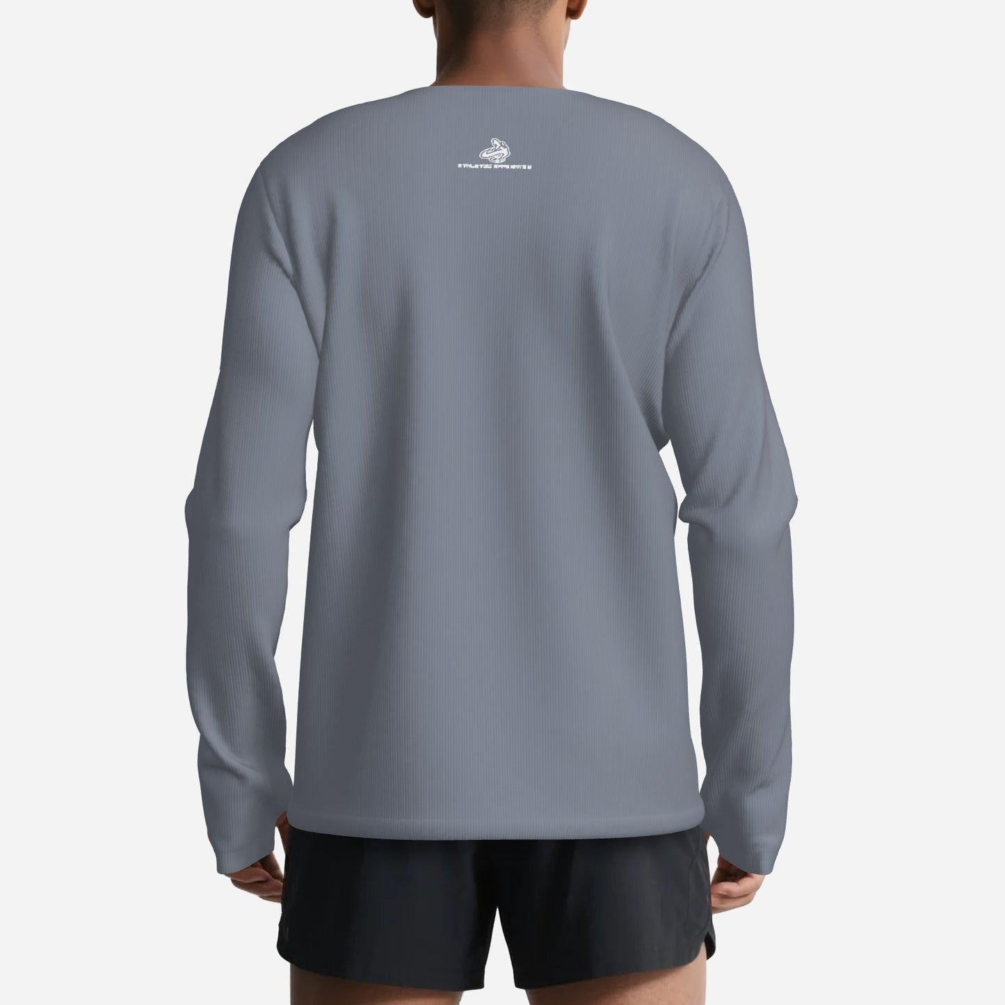 A.A. Grey WL Men's Collarless Jogging/Fishing Cooling Long Sleeve Shirt-Polyester Cool Feeling 180 GSM