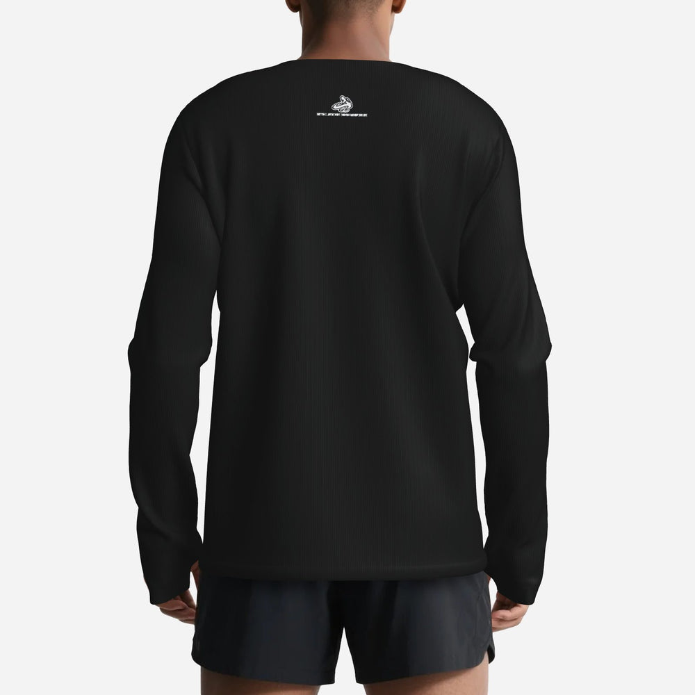 A.A. Black WL Men's Collarless Jogging/Fishing Cooling Long Sleeve Shirt-Polyester Cool Feeling 180 GSM