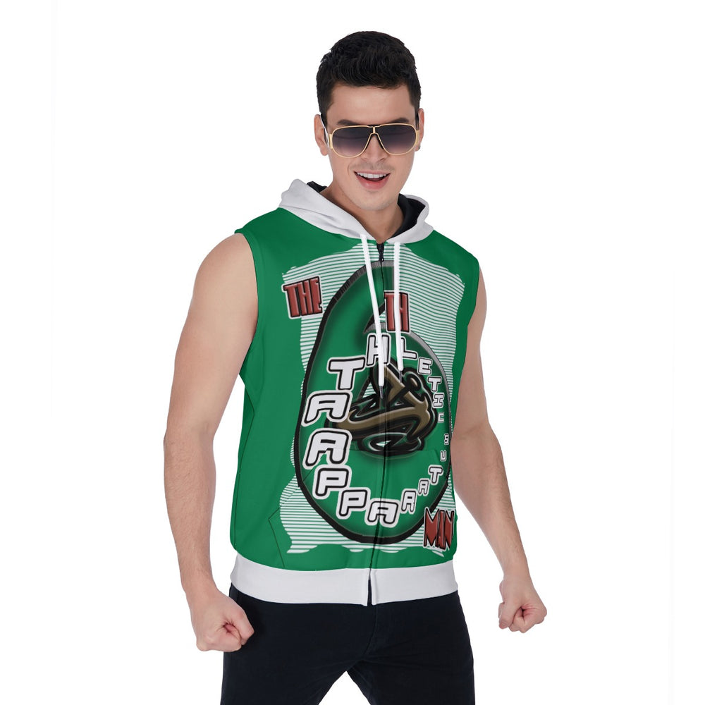 
                      
                        Alley opp Blk All-Over Print Men's Zipper-Up Sleeveless Hoodie
                      
                    