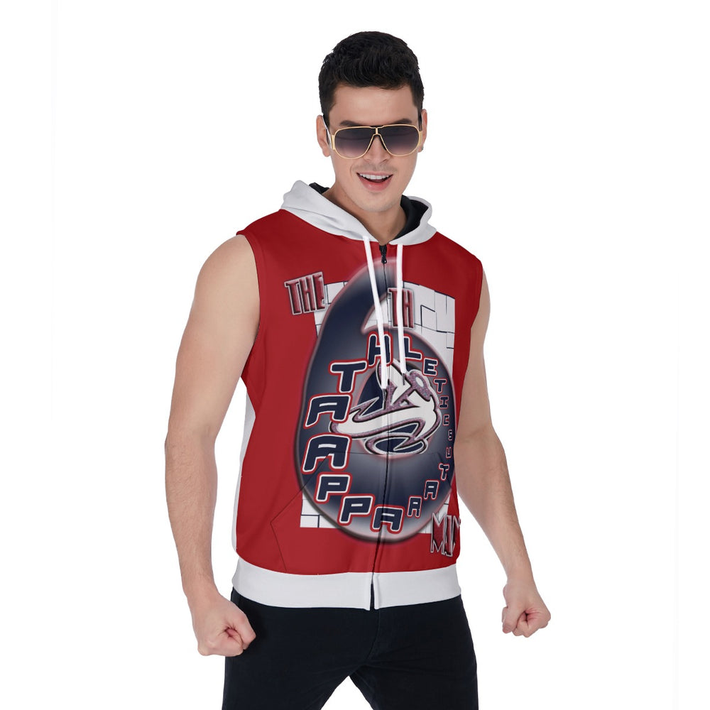 All-Over Print Men's Zipper-Up Sleeveless Hoodie