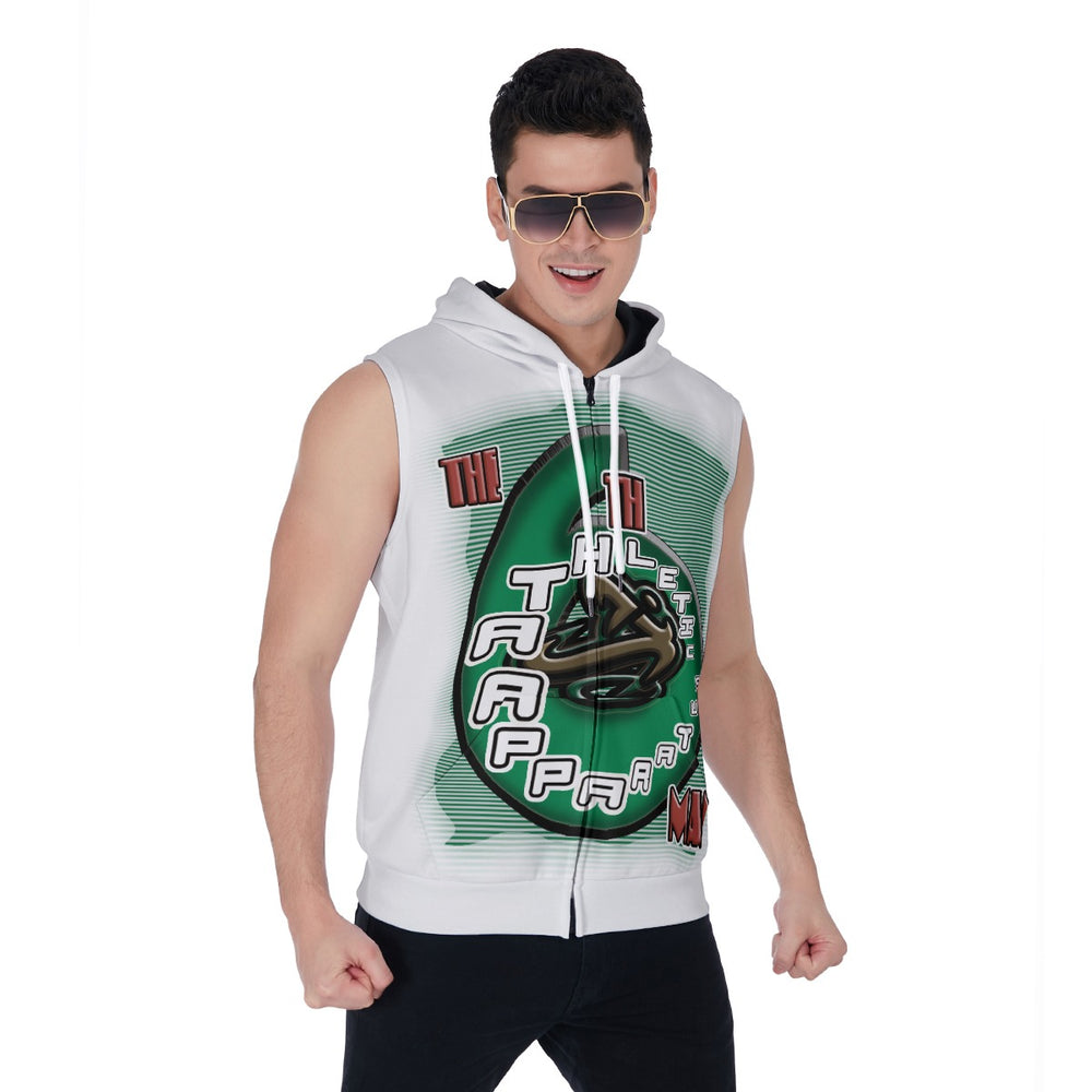 
                      
                        Alley opp Whi All-Over Print Men's Zipper-Up Sleeveless Hoodie
                      
                    