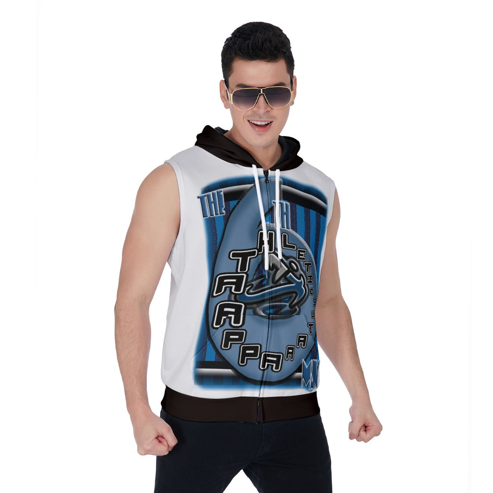 All-Over Print Men's Zipper-Up Sleeveless Hoodie