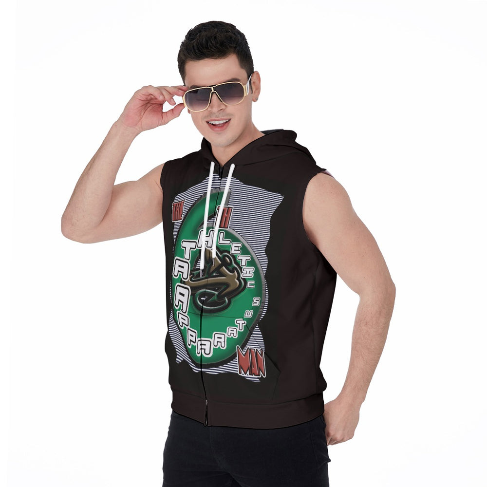 
                      
                        Alley opp Blk All-Over Print Men's Zipper-Up Sleeveless Hoodie
                      
                    