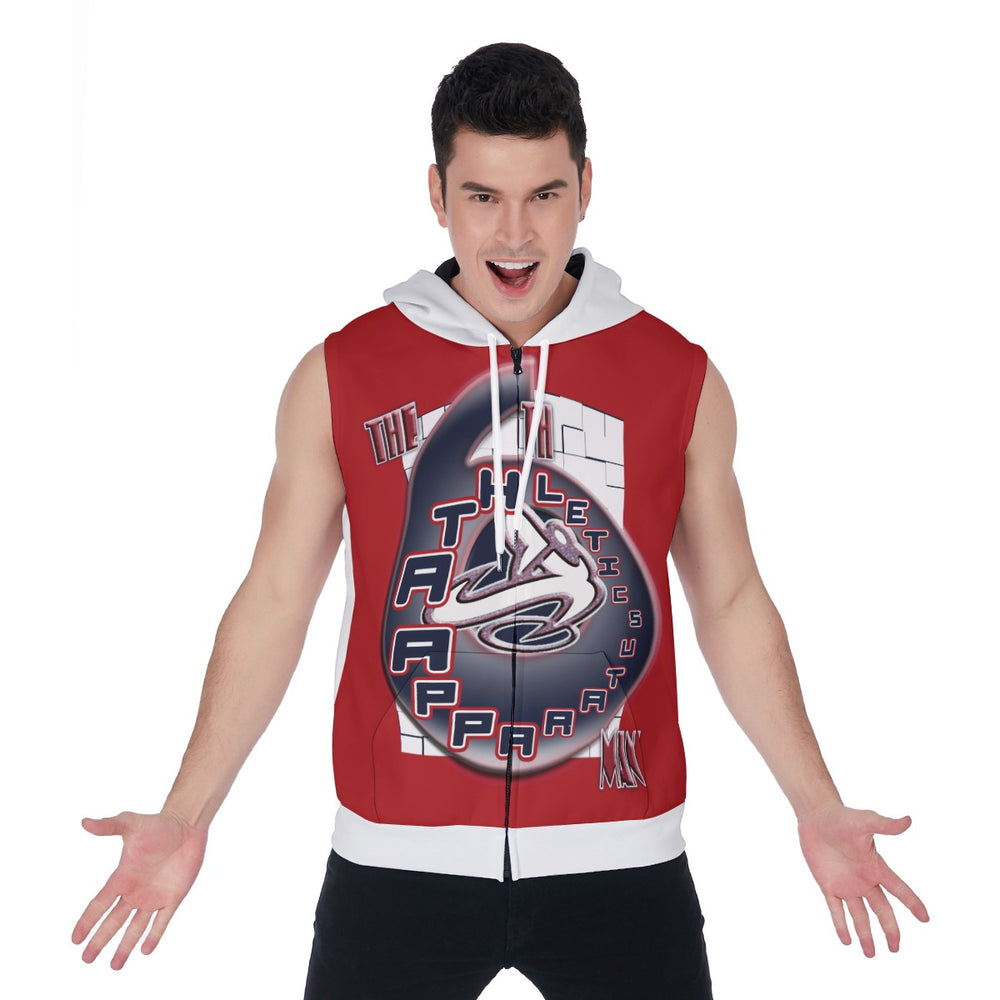 All-Over Print Men's Zipper-Up Sleeveless Hoodie