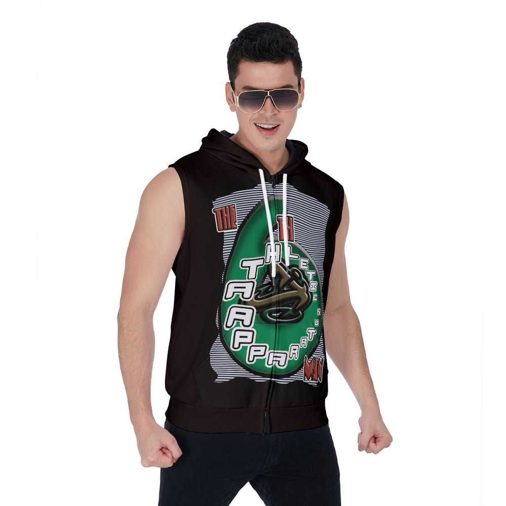 
                      
                        Alley opp Blk All-Over Print Men's Zipper-Up Sleeveless Hoodie
                      
                    