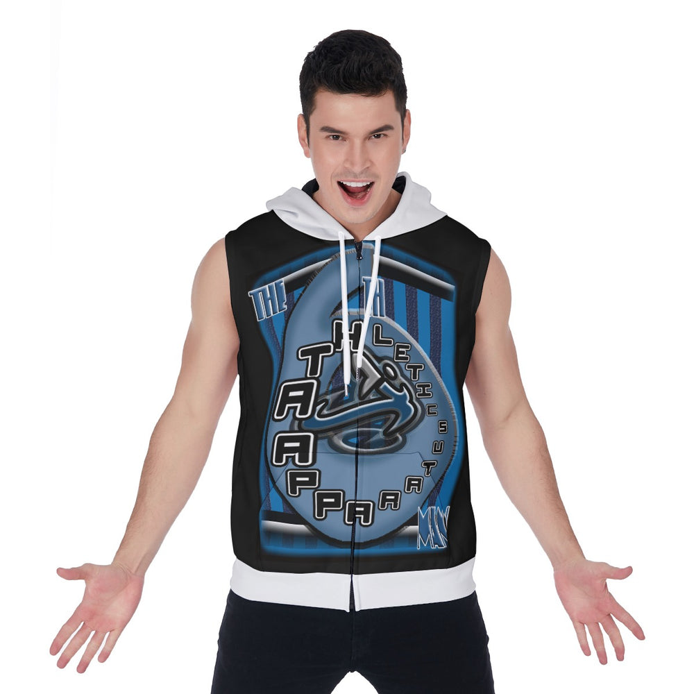 All-Over Print Men's Zipper-Up Sleeveless Hoodie