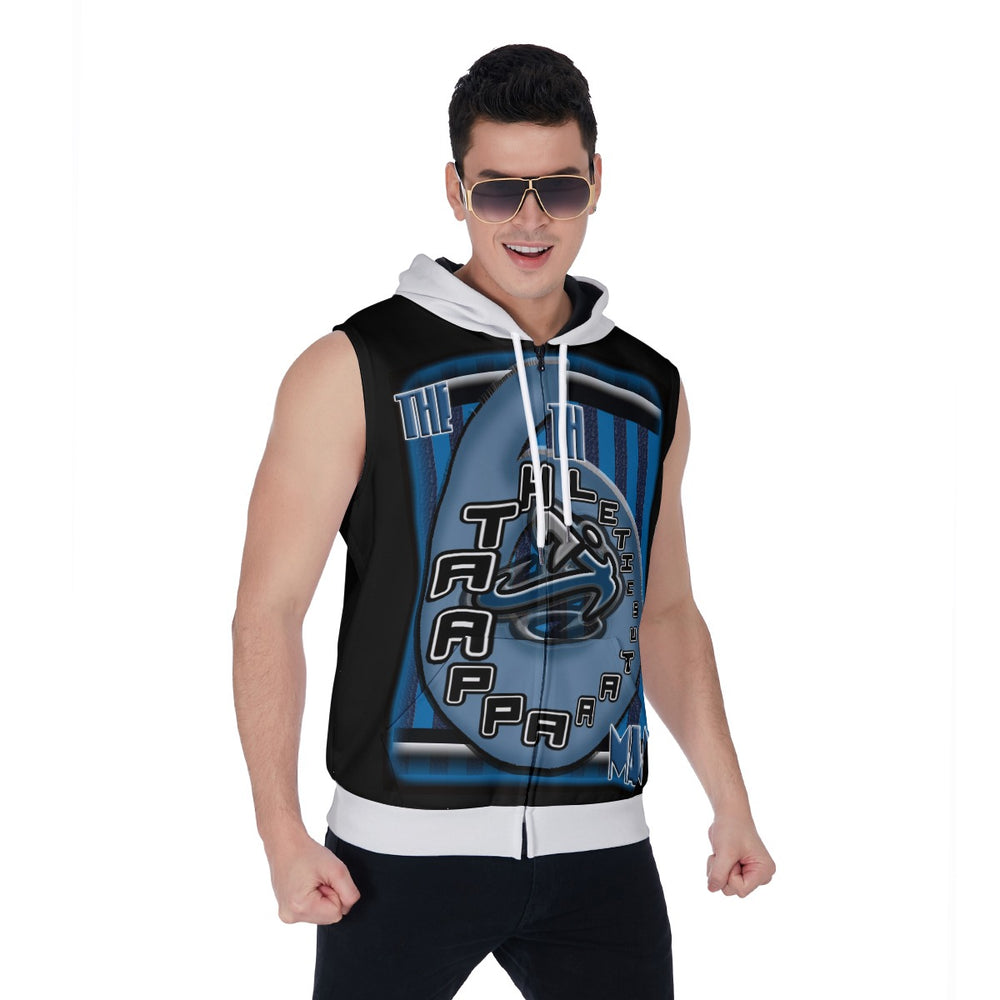 All-Over Print Men's Zipper-Up Sleeveless Hoodie