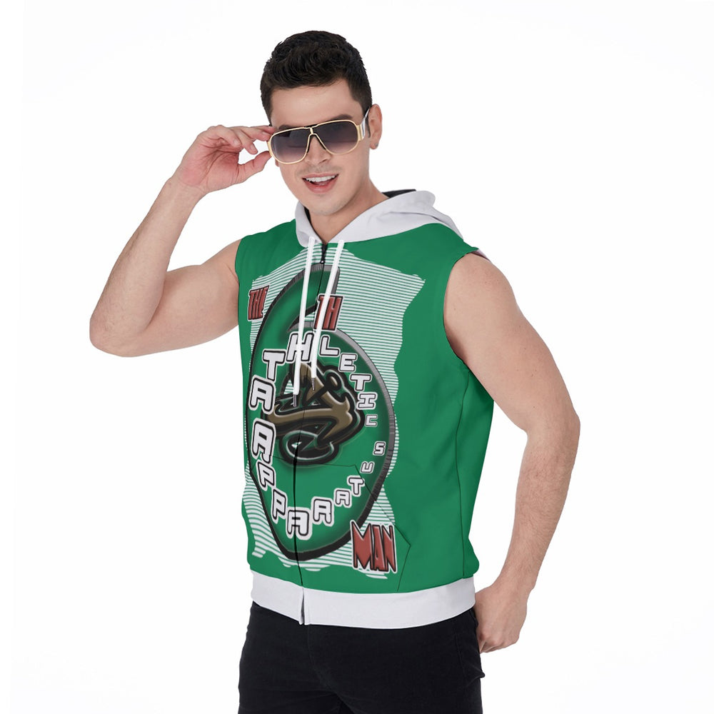 
                      
                        Alley opp Blk All-Over Print Men's Zipper-Up Sleeveless Hoodie
                      
                    