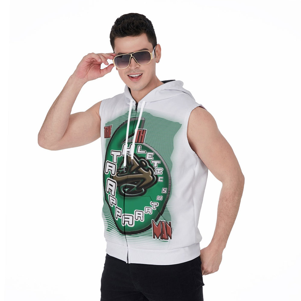 
                      
                        Alley opp Whi All-Over Print Men's Zipper-Up Sleeveless Hoodie
                      
                    