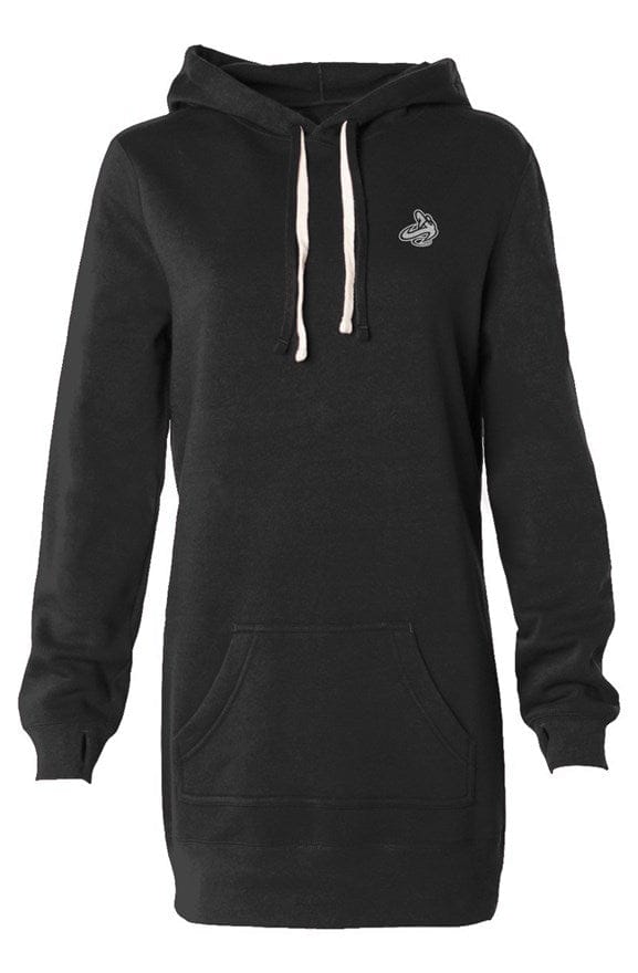 Athletic Apparatus Black Hooded Sweatshirt Dress