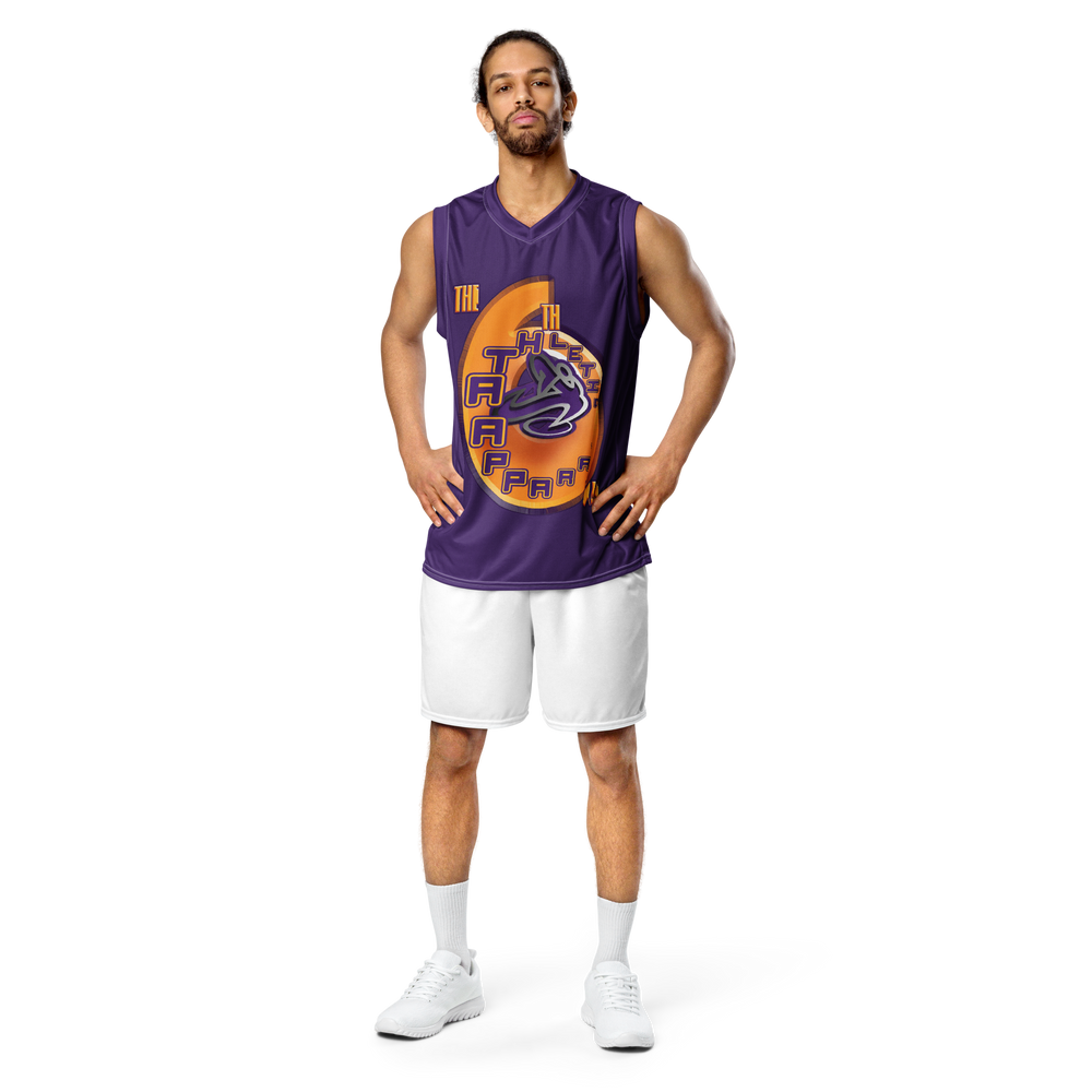 
                      
                        A.A. The 6th Man Purple Recycled unisex basketball jersey
                      
                    