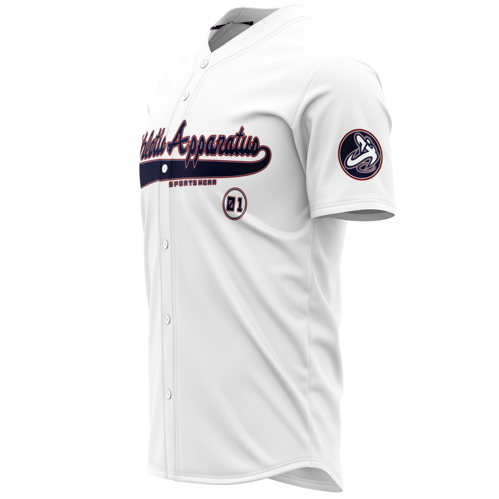 
                      
                        ATHLETIC APPARATUS RWB LOGO WHITE E2 BASEBALL JERSEY - Athletic Apparatus
                      
                    