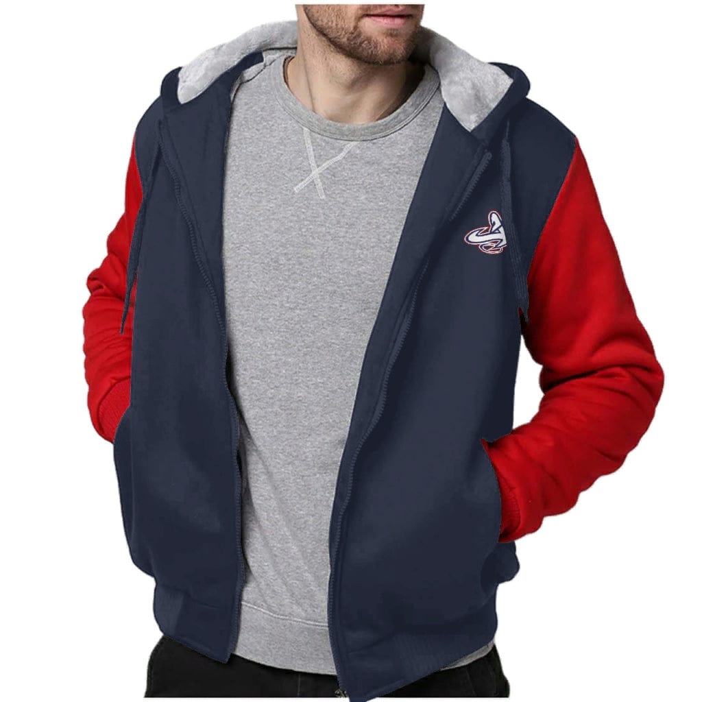 Athletic Apparatus Full Zipper Warmth Red Blue Thick Plus Fleece S - Athletic Apparatus