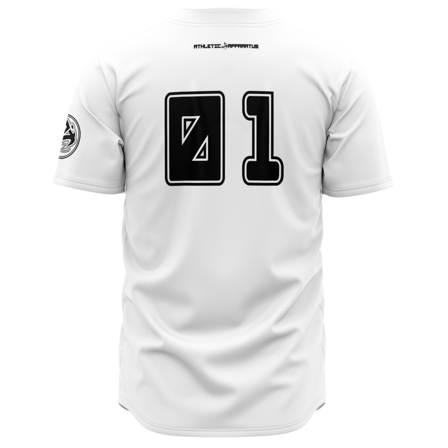 ATHLETIC APPARATUS BLACK LOGO WHITE E2 BASEBALL JERSEY - Athletic Apparatus