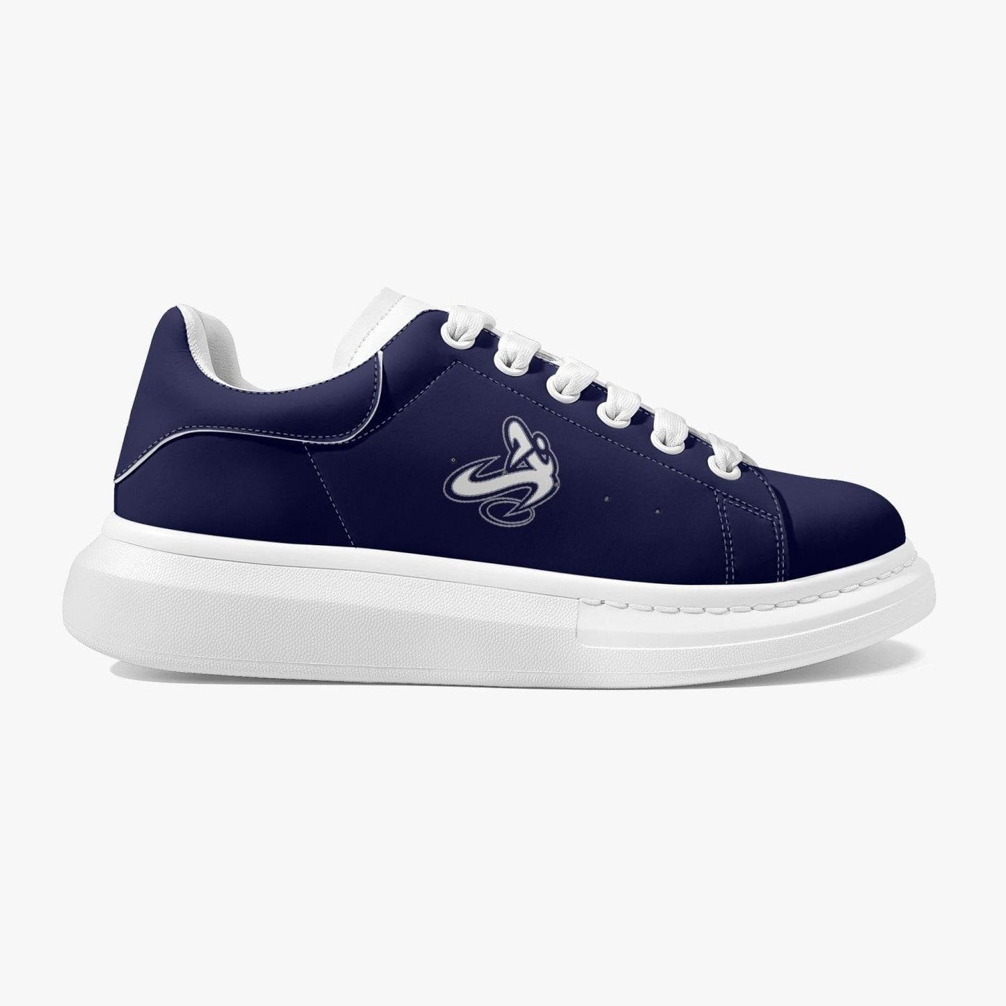 ATHLETIC APPARATUS NAVY BLUE LIFESTYLE LOW-TOP LEATHER SNEAKERS - Athletic Apparatus