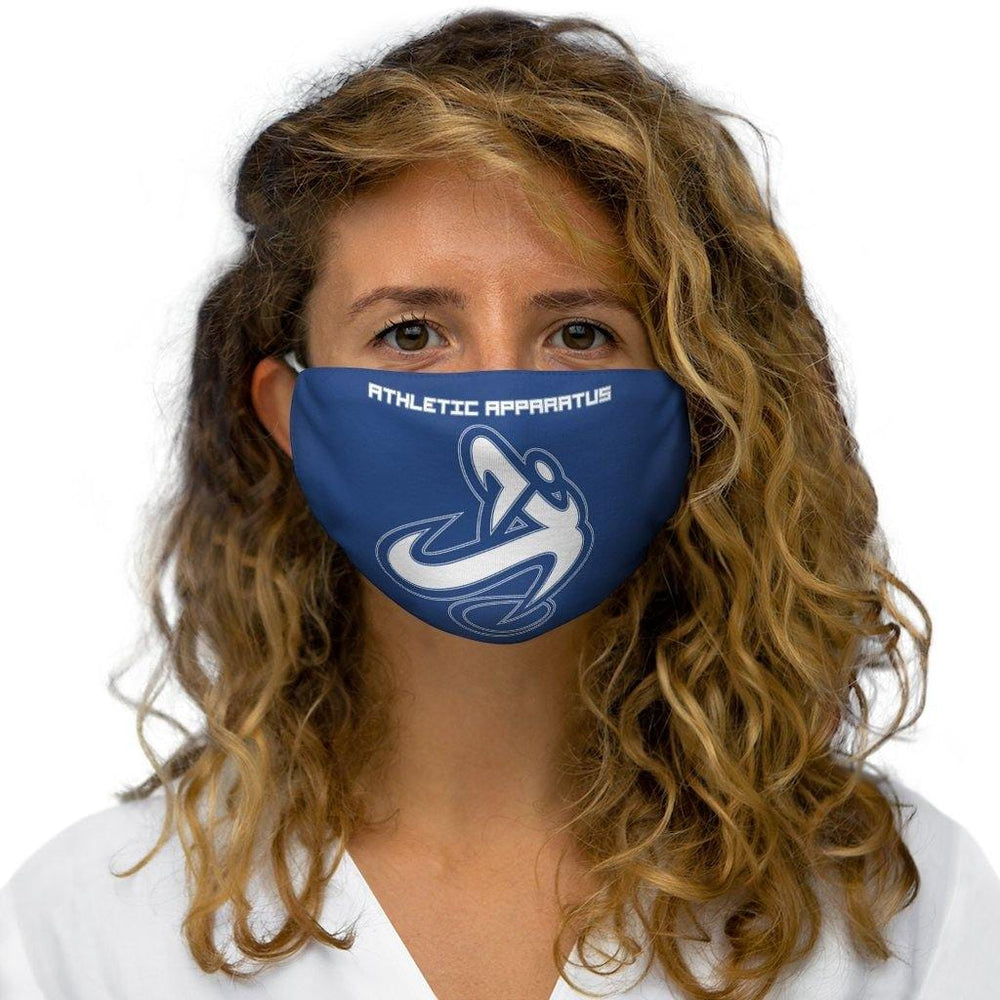 Athletic Apparatus Blue 2 White logo Snug-Fit Polyester Face Mask - Athletic Apparatus