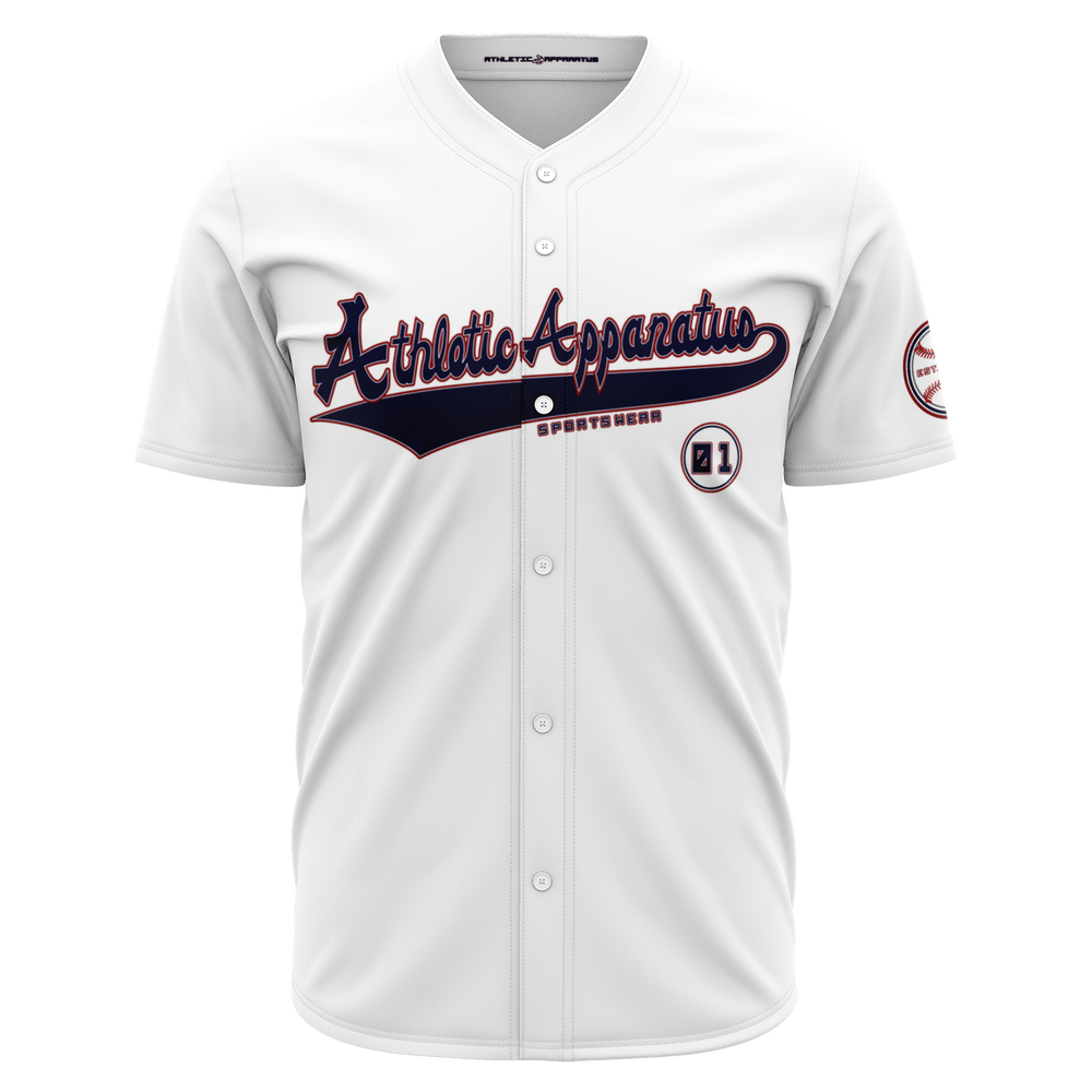 ATHLETIC APPARATUS RWB LOGO WHITE E1 BASEBALL JERSEY - Athletic Apparatus