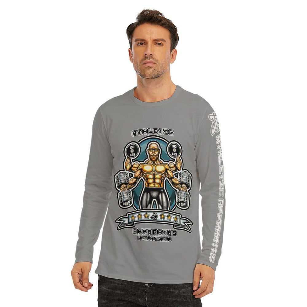 
                      
                        Athletic Apparatus The Weight Lifter Grey 2 Long Sleeve T-Shirt | 190GSM Cotton
                      
                    