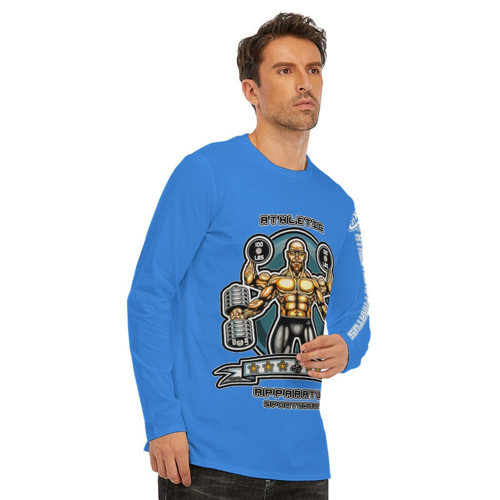 
                      
                        Athletic Apparatus The Weight Lifter Light Blue 1 Long Sleeve T-Shirt | 190GSM Cotton
                      
                    