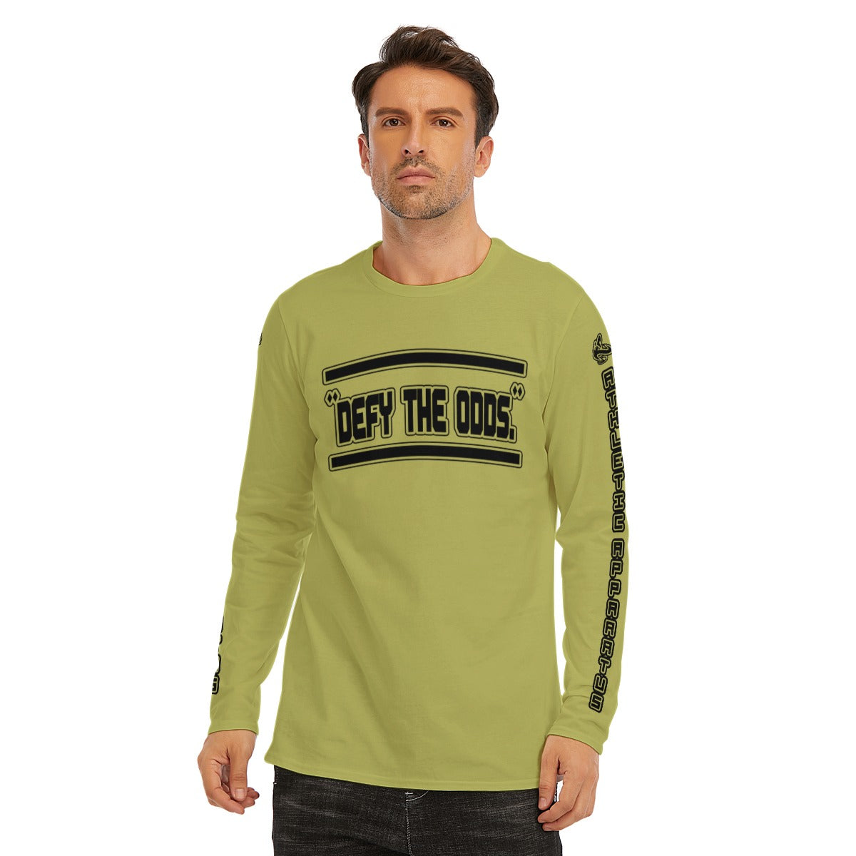 A.A. O. Green V2 BL Long Sleeve T-Shirt Defy The Odds