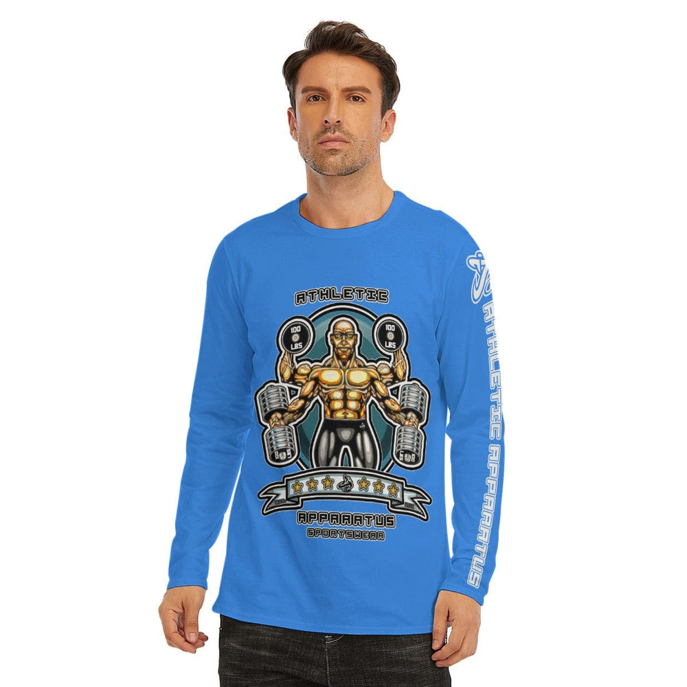 
                      
                        Athletic Apparatus The Weight Lifter Light Blue 1 Long Sleeve T-Shirt | 190GSM Cotton
                      
                    