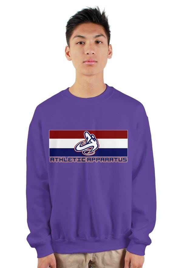 Youth Purple rwb logo gildan heavy crewneck sweats - Athletic Apparatus