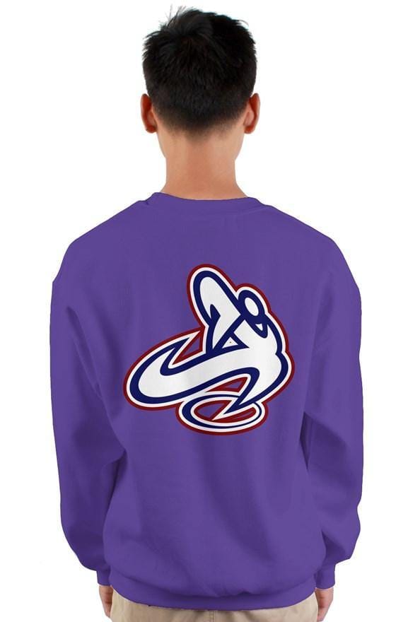 Youth Purple rwb logo gildan heavy crewneck sweats - Athletic Apparatus