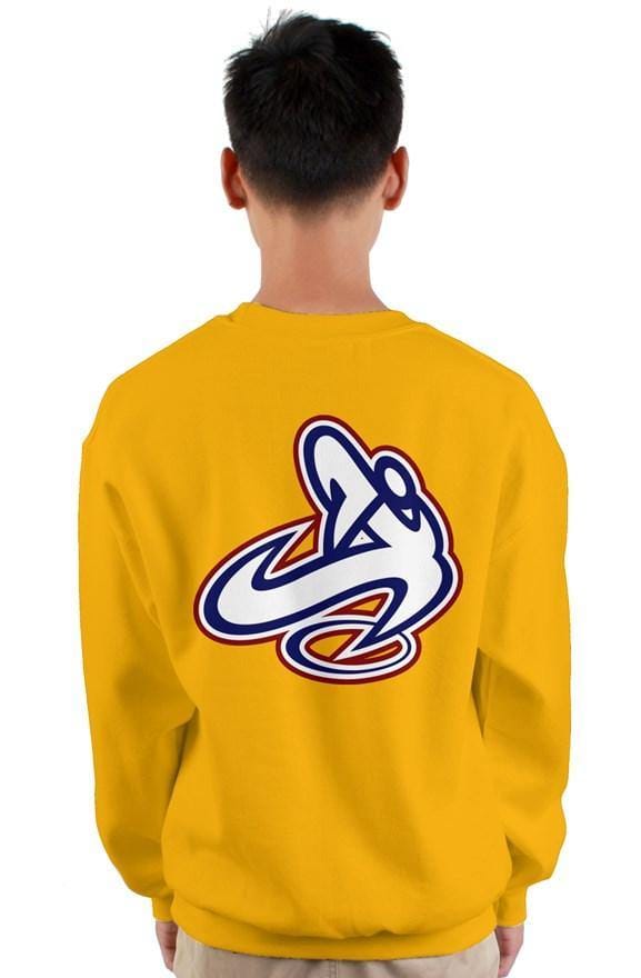 
                      
                        Youth Gold rwb logo gildan heavy crewneck sweatshi - Athletic Apparatus
                      
                    