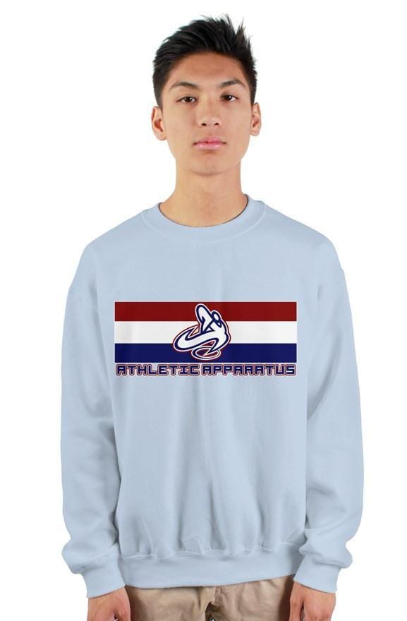 
                      
                        Youth Light Blue rwb logo gildan heavy crewneck sw - Athletic Apparatus
                      
                    