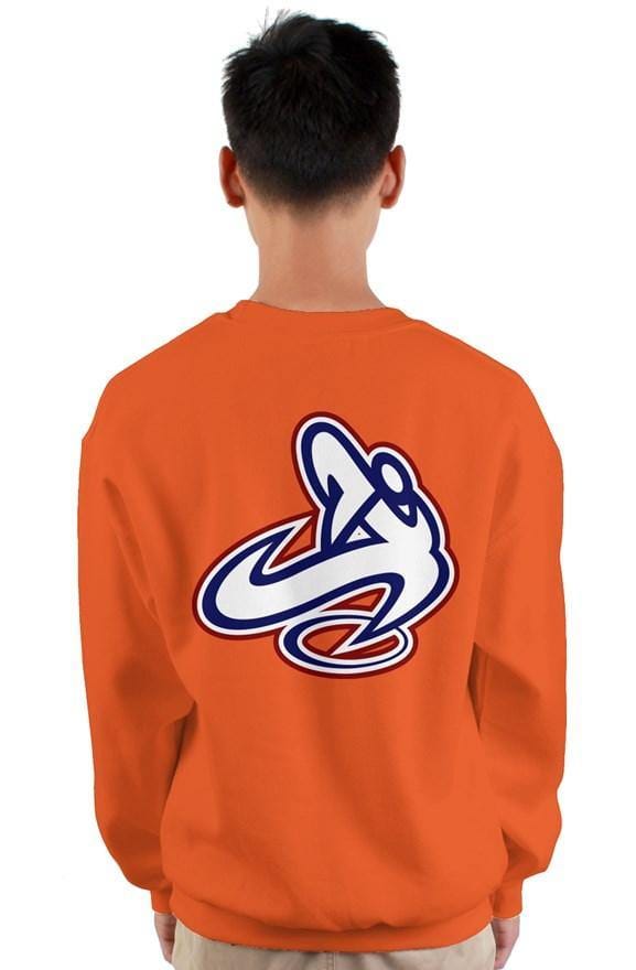 Youth Orange rwb logo gildan heavy crewneck sweats - Athletic Apparatus