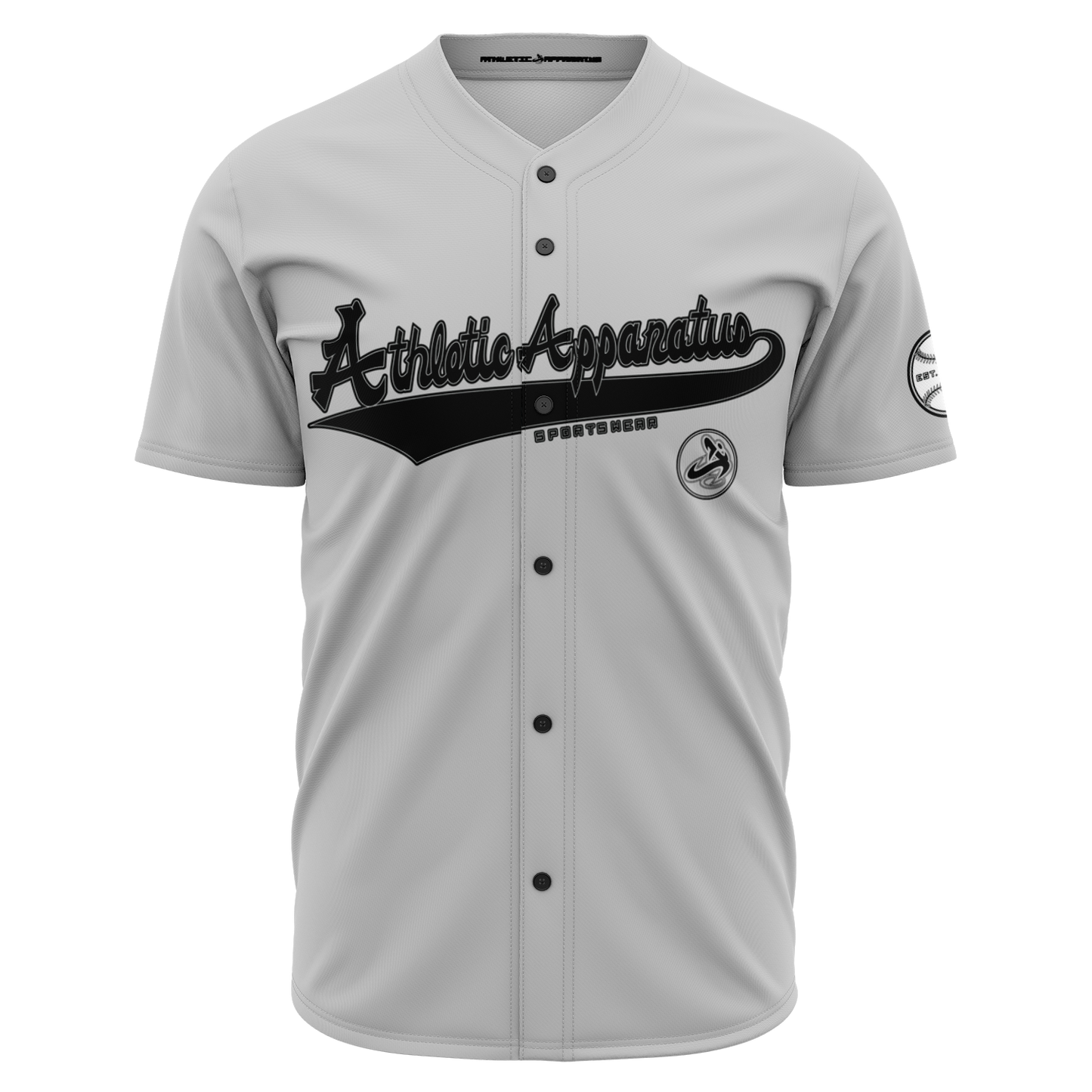 ATHLETIC APPARATUS BLACK LOGO GREY V2 BASEBALL JERSEY - Athletic Apparatus