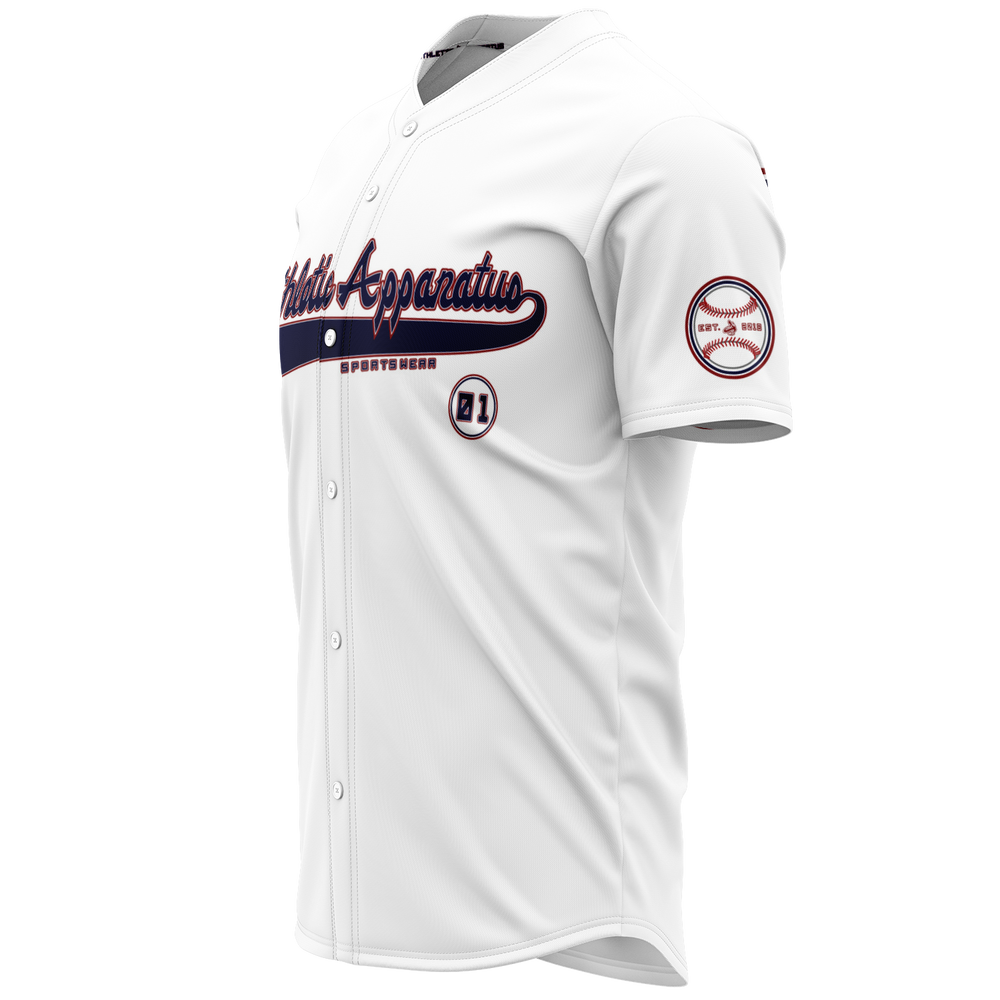 
                      
                        ATHLETIC APPARATUS RWB LOGO WHITE E1 BASEBALL JERSEY - Athletic Apparatus
                      
                    