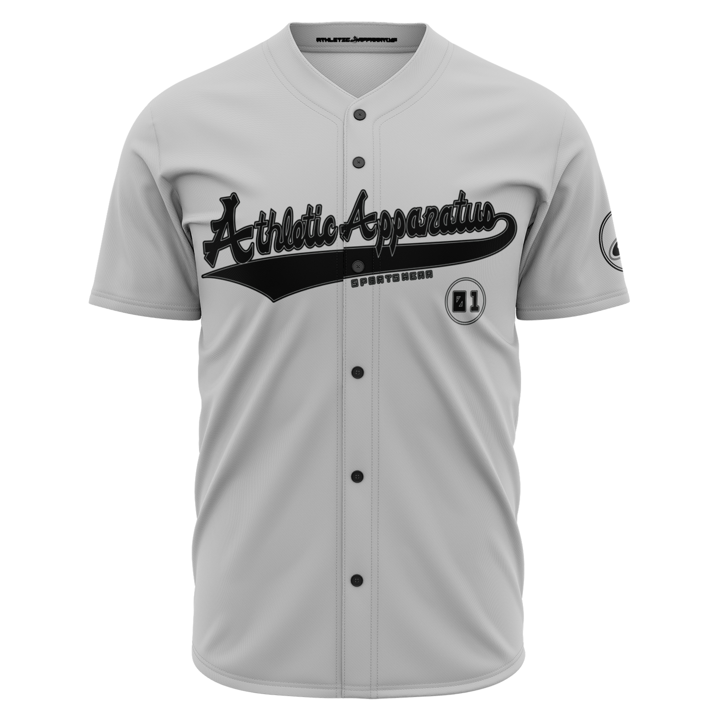 ATHLETIC APPARATUS BLACK LOGO GREY E2 BASEBALL JERSEY - Athletic Apparatus