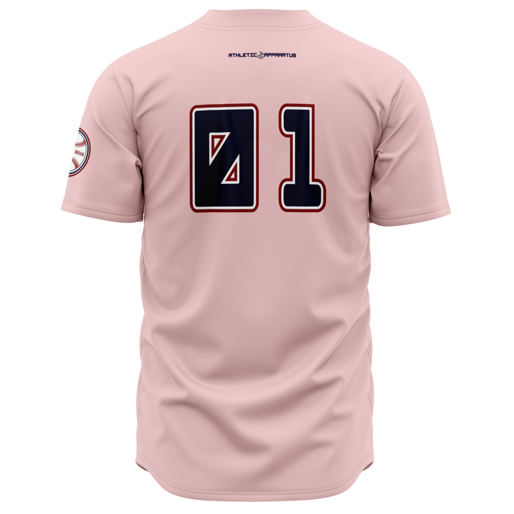 ATHLETIC APPARATUS RWB LOGO PINK E1 BASEBALL JERSEY - Athletic Apparatus