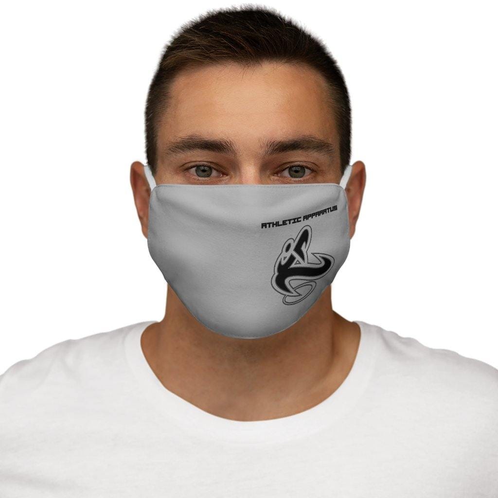 Athletic Apparatus Grey 2 Black logo Snug-Fit Polyester Face Mask 1 - Athletic Apparatus