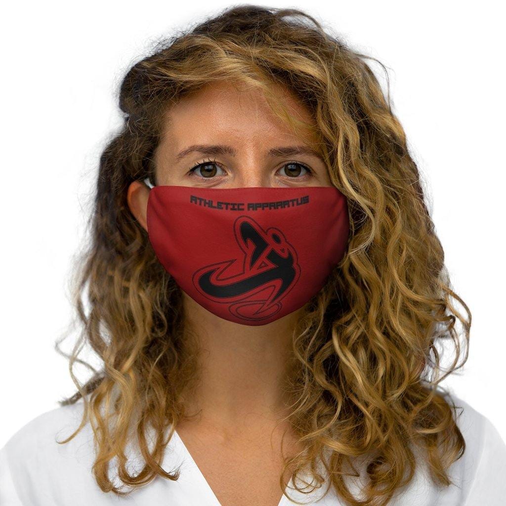 Athletic Apparatus Red Black logo Snug-Fit Polyester Face Mask - Athletic Apparatus