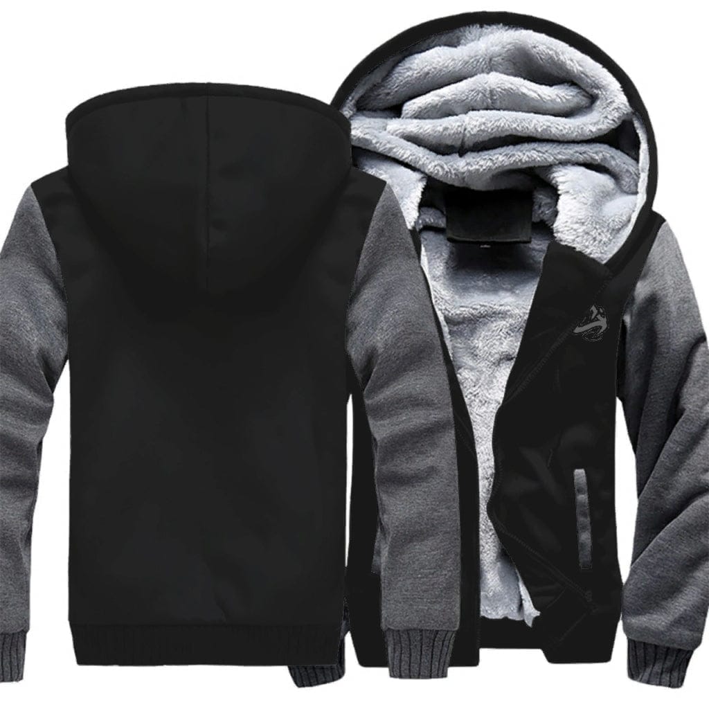 Athletic Apparatus Full Zipper Warmth Black Grey Thick Plus Fleece S - Athletic Apparatus
