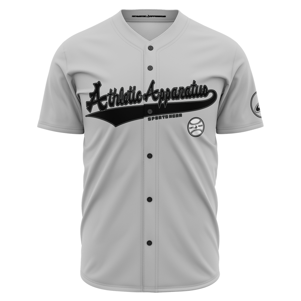 ATHLETIC APPARATUS BLACK LOGO GREY V1 BASEBALL JERSEY - Athletic Apparatus