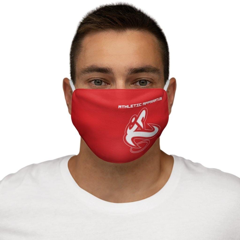 Athletic Apparatus Red 1 White logo Snug-Fit Polyester Face Mask - Athletic Apparatus