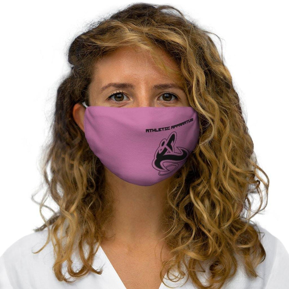 Athletic Apparatus Pink 1 Black logo Snug-Fit Polyester Face Mask 1 - Athletic Apparatus