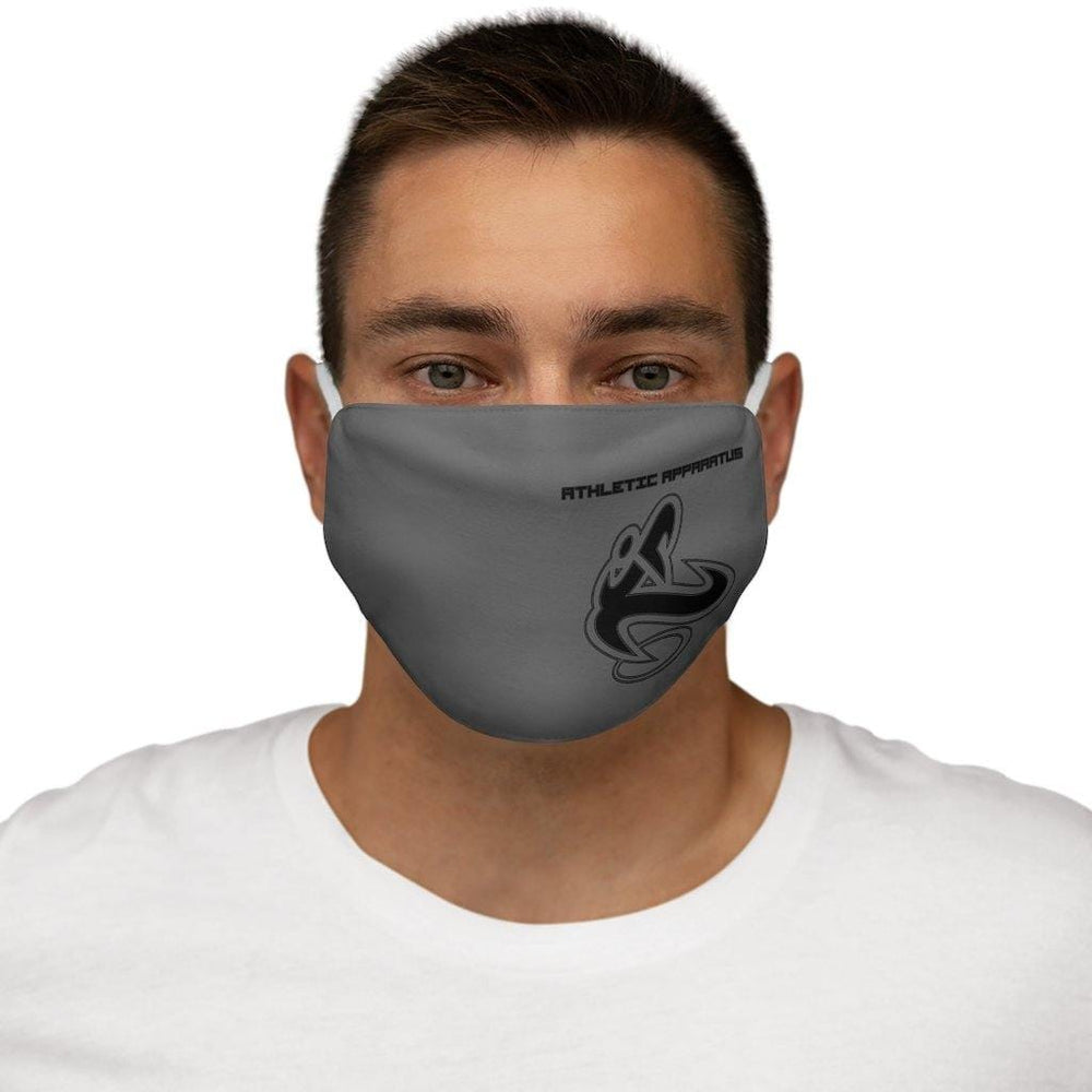 Athletic Apparatus Grey Black logo Snug-Fit Polyester Face Mask 1 - Athletic Apparatus