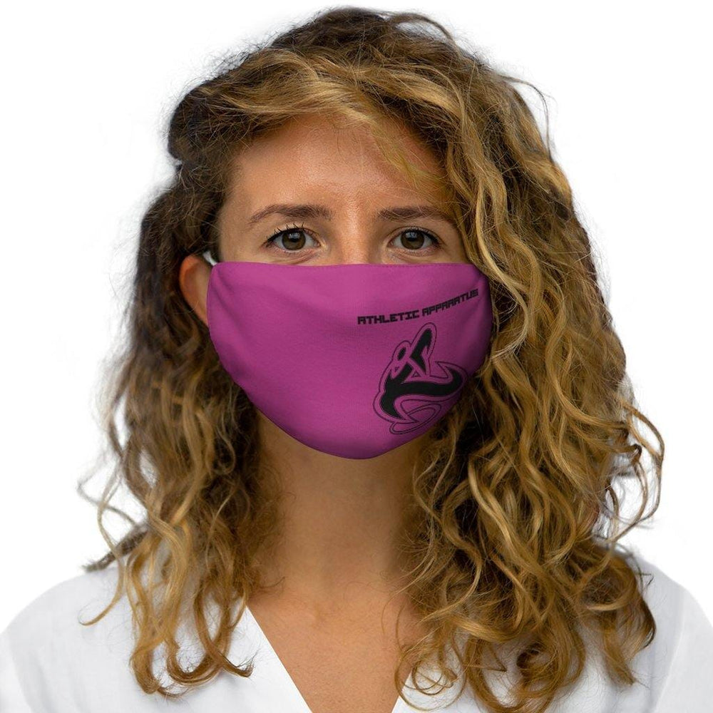 Athletic Apparatus Pink Black logo Snug-Fit Polyester Face Mask 1 - Athletic Apparatus