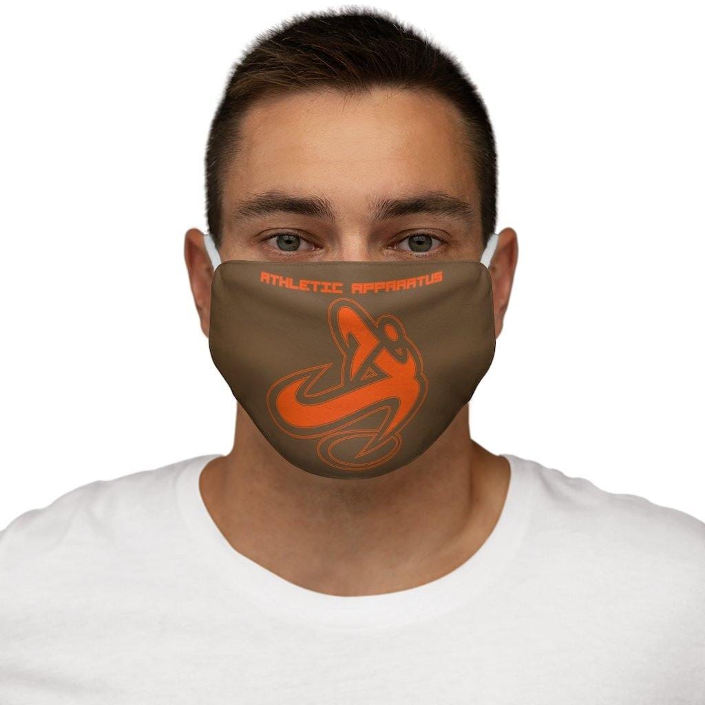 Athletic Apparatus Brown Orange logo Snug-Fit Polyester Face Mask 2 - Athletic Apparatus