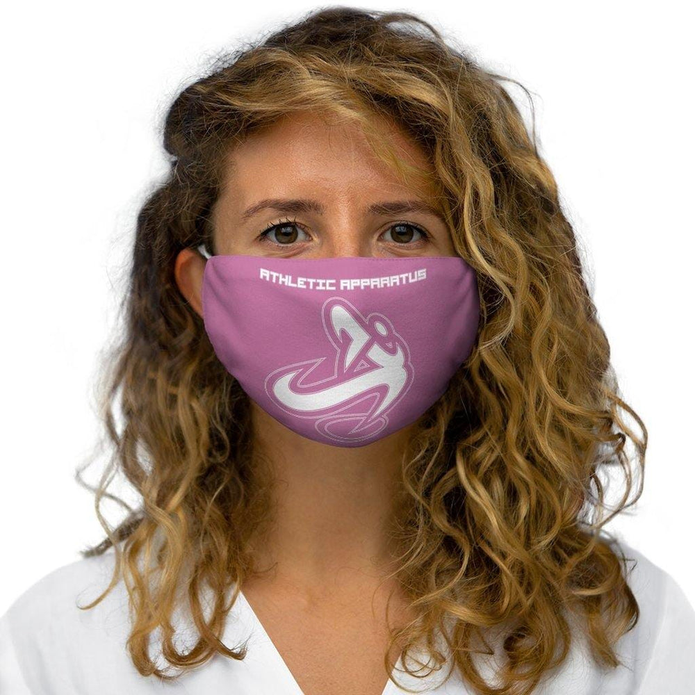 Athletic Apparatus Pink 1 White logo Snug-Fit Polyester Face Mask - Athletic Apparatus