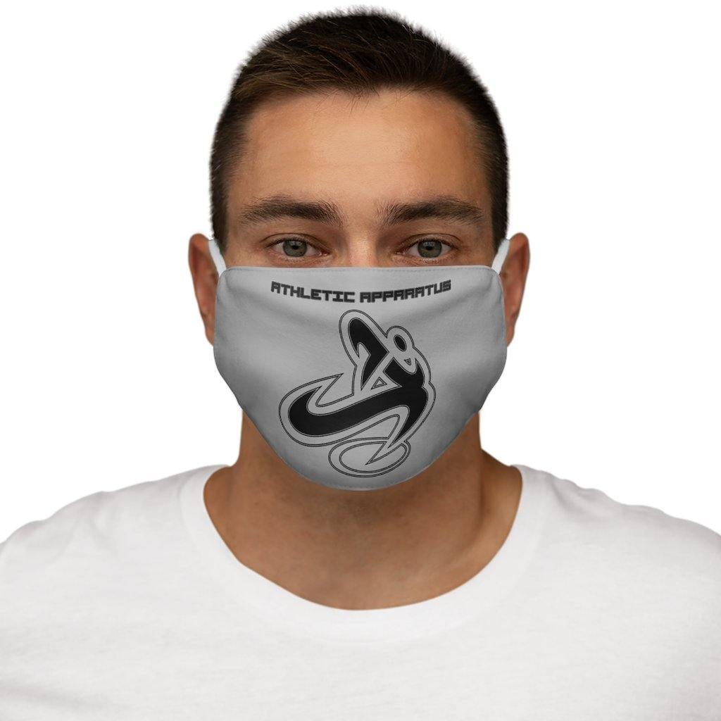 Athletic Apparatus Grey 2 Black logo Snug-Fit Polyester Face Mask - Athletic Apparatus