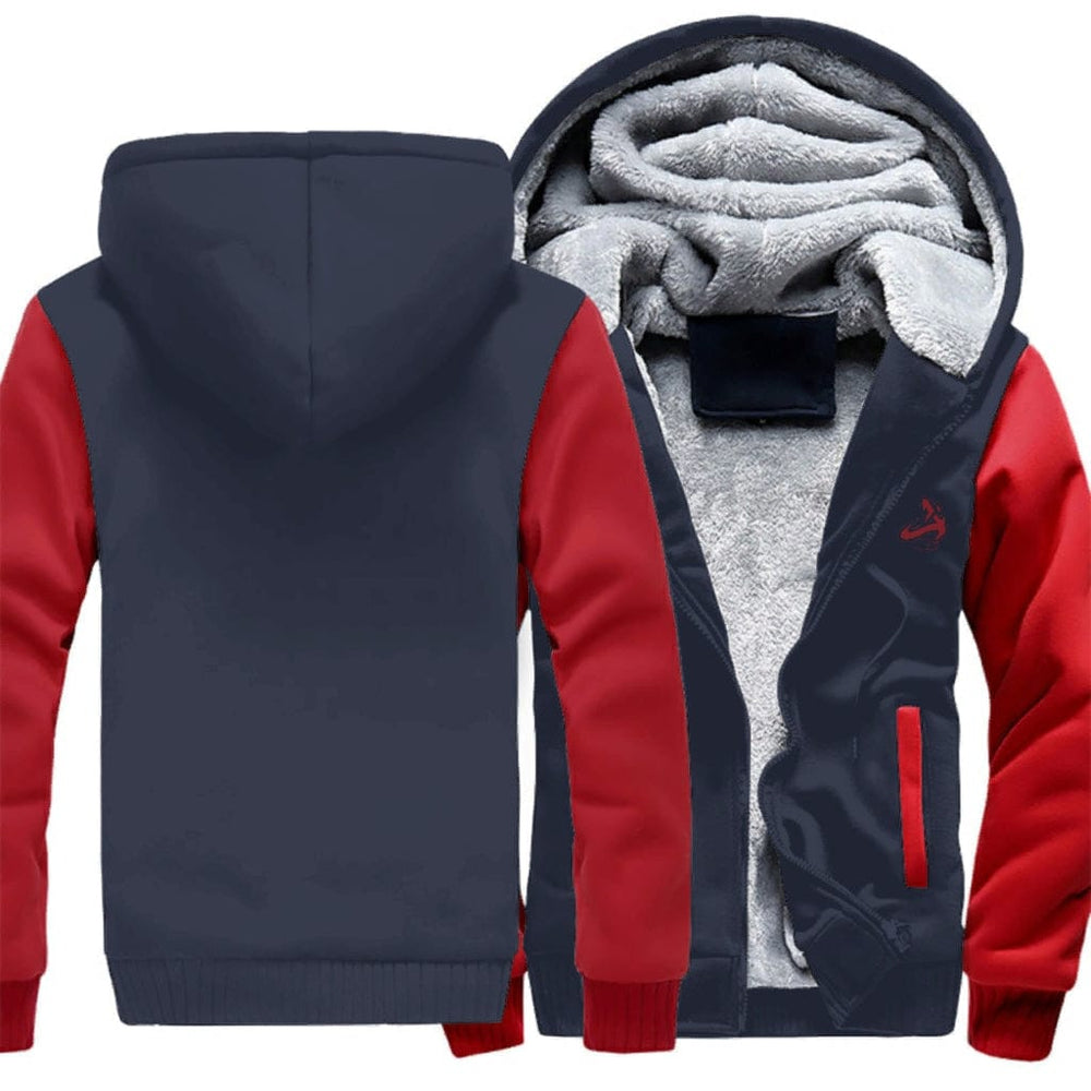 ATHLETIC APPARATUS FULL ZIPPER WARMTH V2 RED BLUE THICK PLUS FLEECE S - Athletic Apparatus