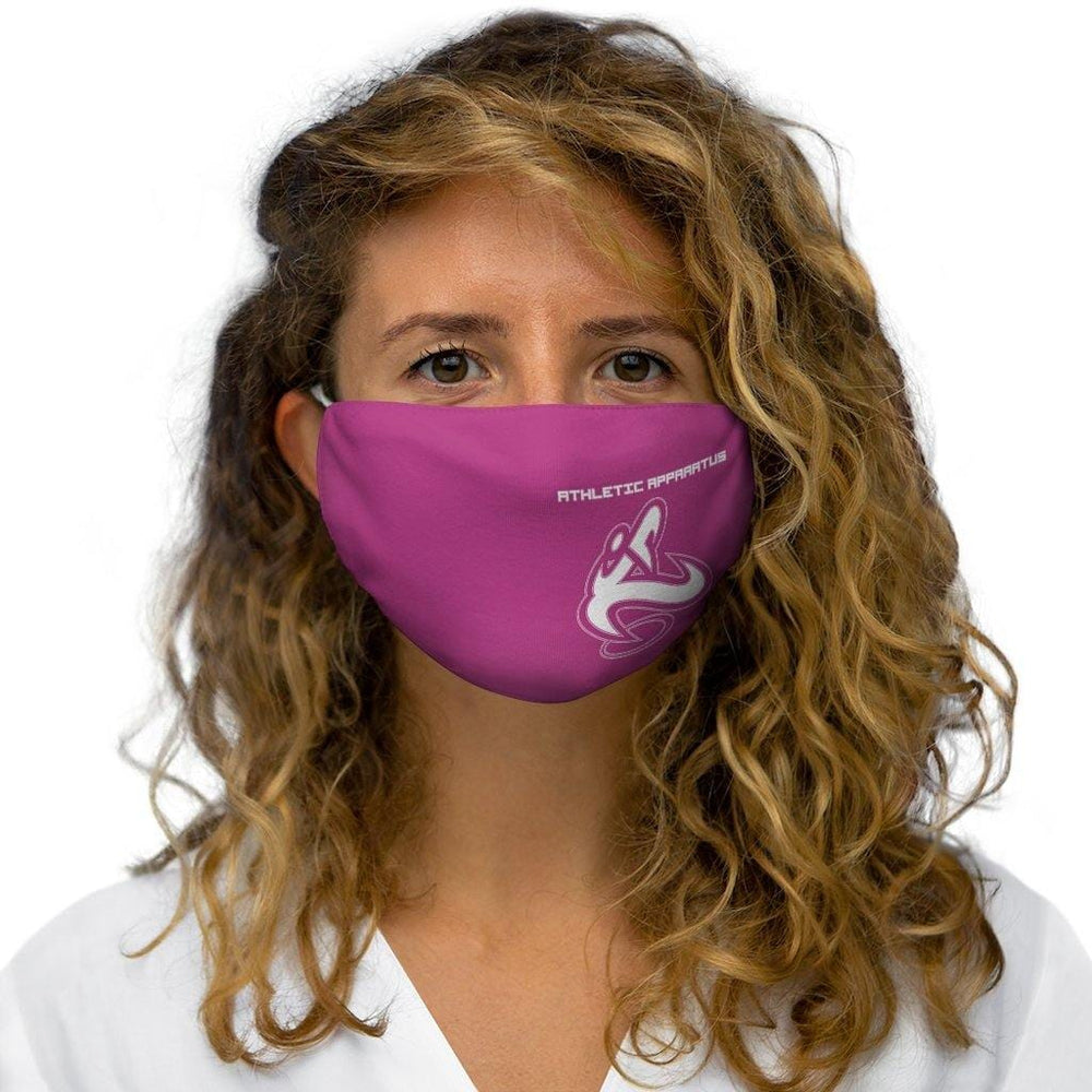 Athletic Apparatus Pink White logo Snug-Fit Polyester Face Mask - Athletic Apparatus