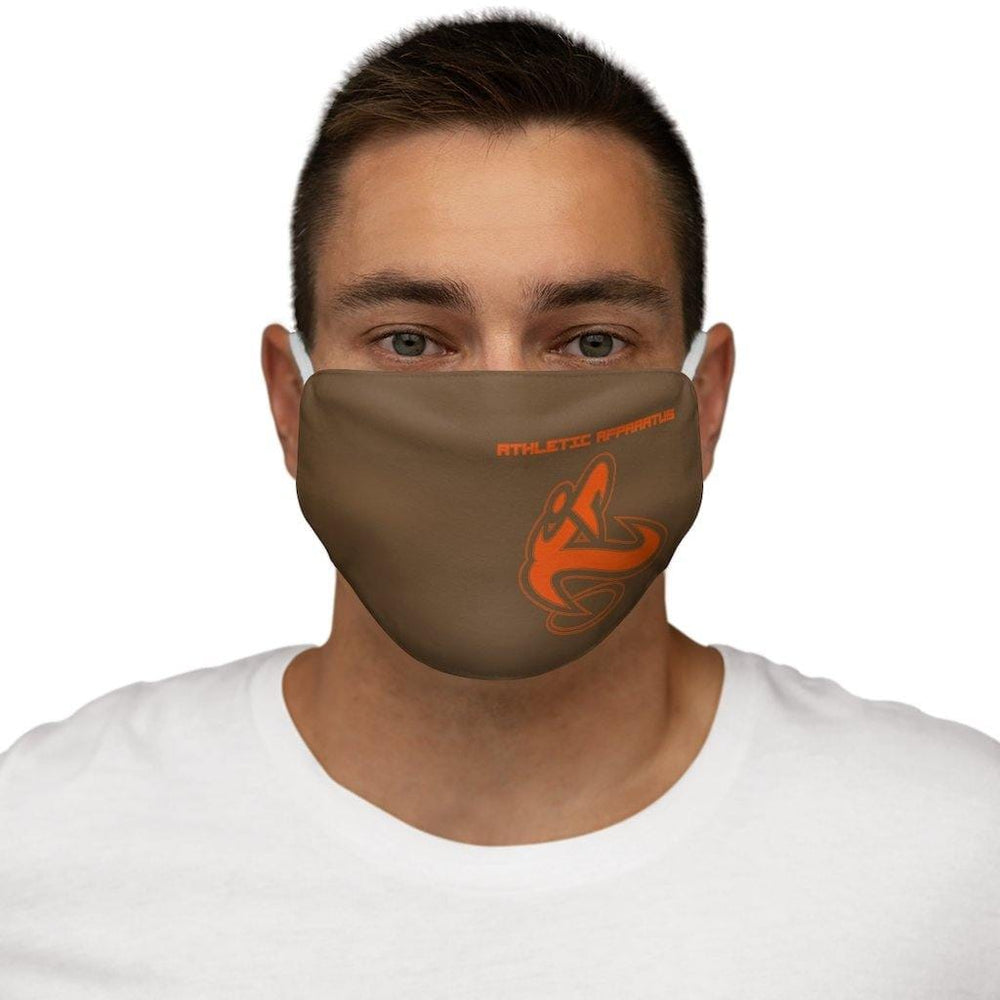 Athletic Apparatus Brown Orange logo Snug-Fit Polyester Face Mask 1 - Athletic Apparatus